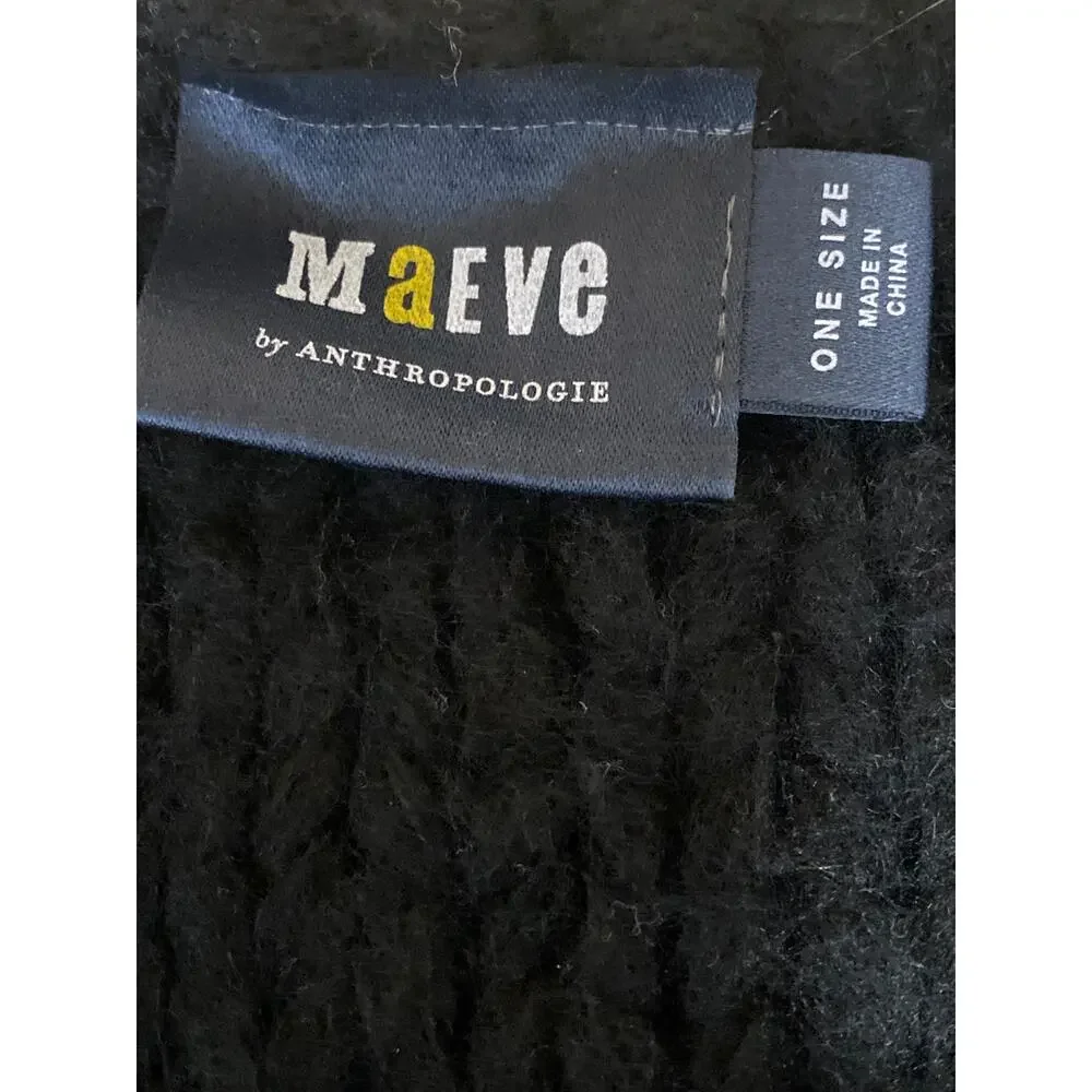 Anthropologie Maeve Black Bauble Knit Chunky Striped Sweater Vest Top Size OS - Picture 5 of 6